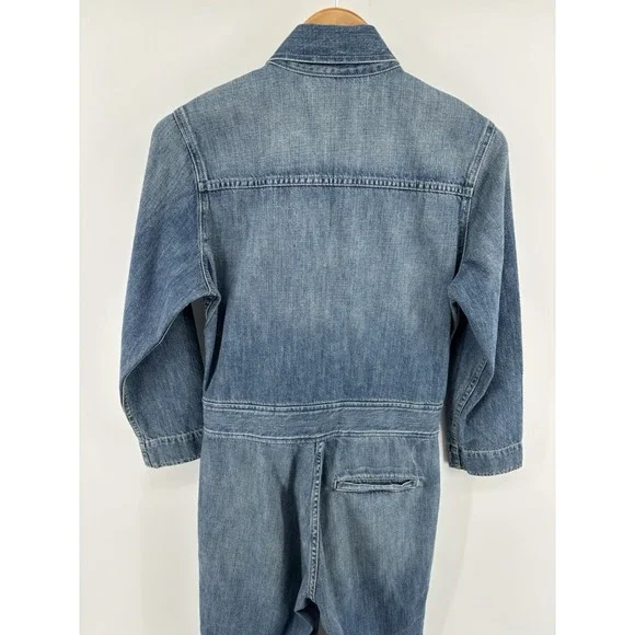 NWOT AMO Skip Denim Jumpsuit Sz S Color Indigo MSRP $398 Cottagecore Momcore - Picture 9 of 16